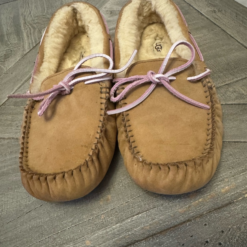 UGG Tan Suede Moccasin Slippers